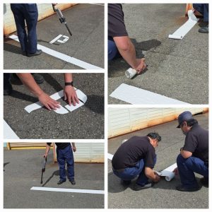 お客様用駐車場の区画線を焼き付け施工しました